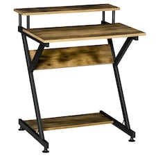 HOMCOM Home Office Computer Desk w/ Storage, Gaming Writing Table, 70cm,Brown