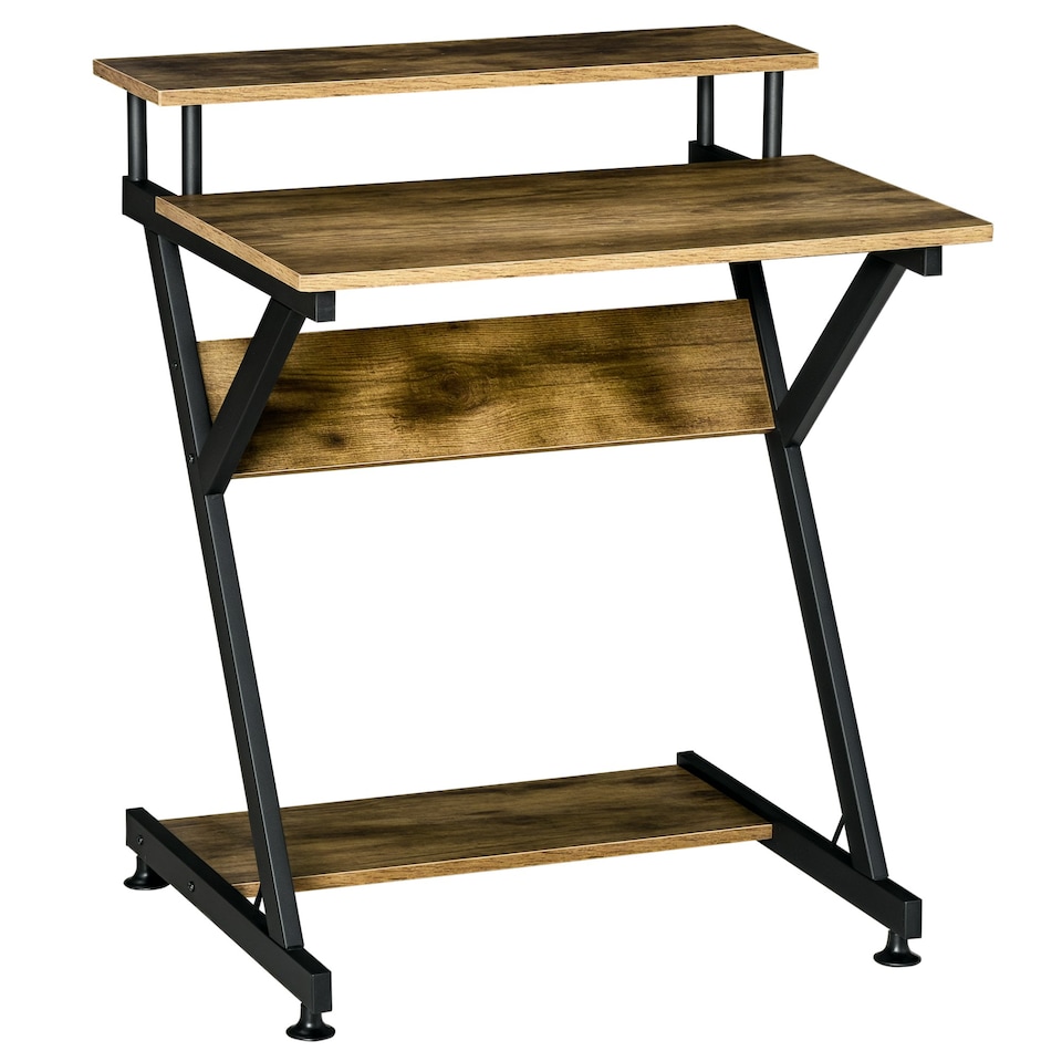 image 1 of HOMCOM Home Office Computer Desk w/ Storage, Gaming Writing Table, 70cm,Brown