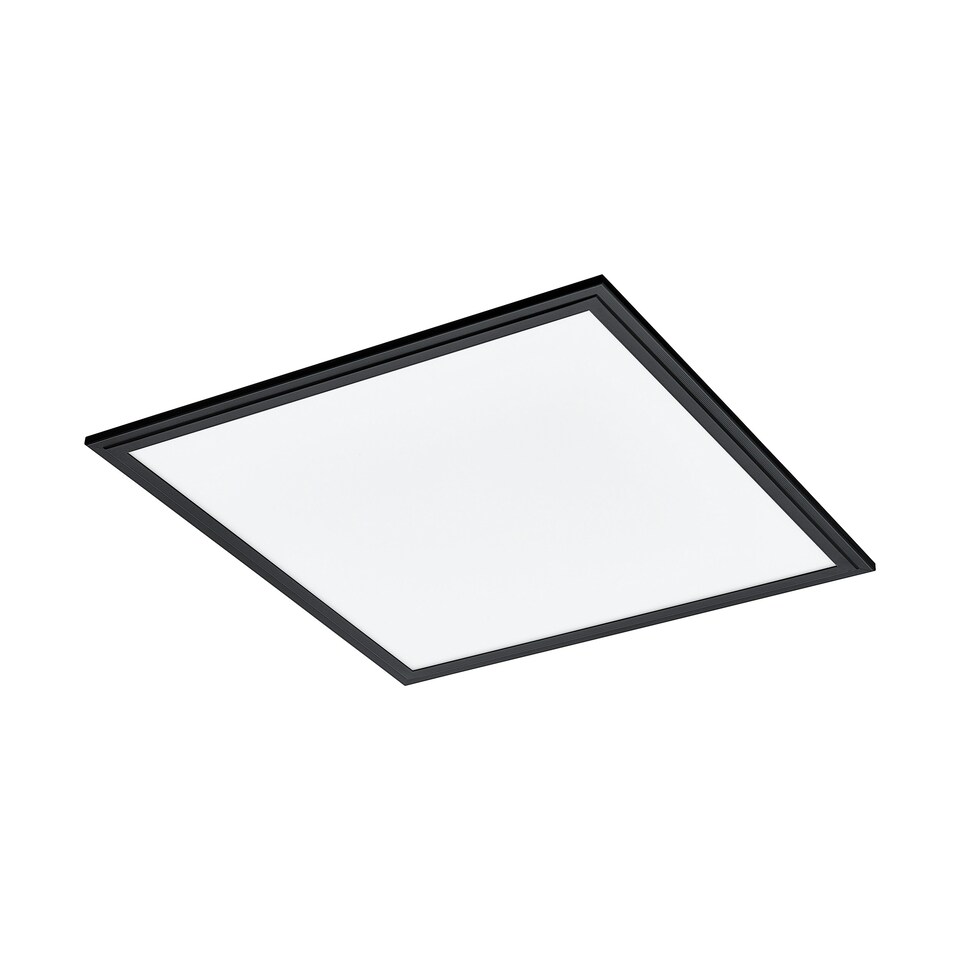 image 1 of EGLO Salobrena 1 Ultra-Slim Modern Black Square LED Ceiling Light WBS Black