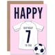 image 1 of Football Strip Kit White Jersey Top Age 7 Year Old Child Kids 7th Birthday Card