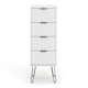 image 3 of Core Products Augusta Industrial White 4 Drawer Narrow Chest of Drawers H90.3cm x W45.0cm x D39.5cm White