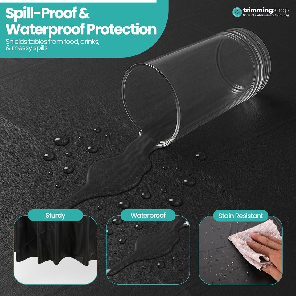 image 1 of Disposable Plastic Table Cover, Waterproof Tablecloth - 84 Inch