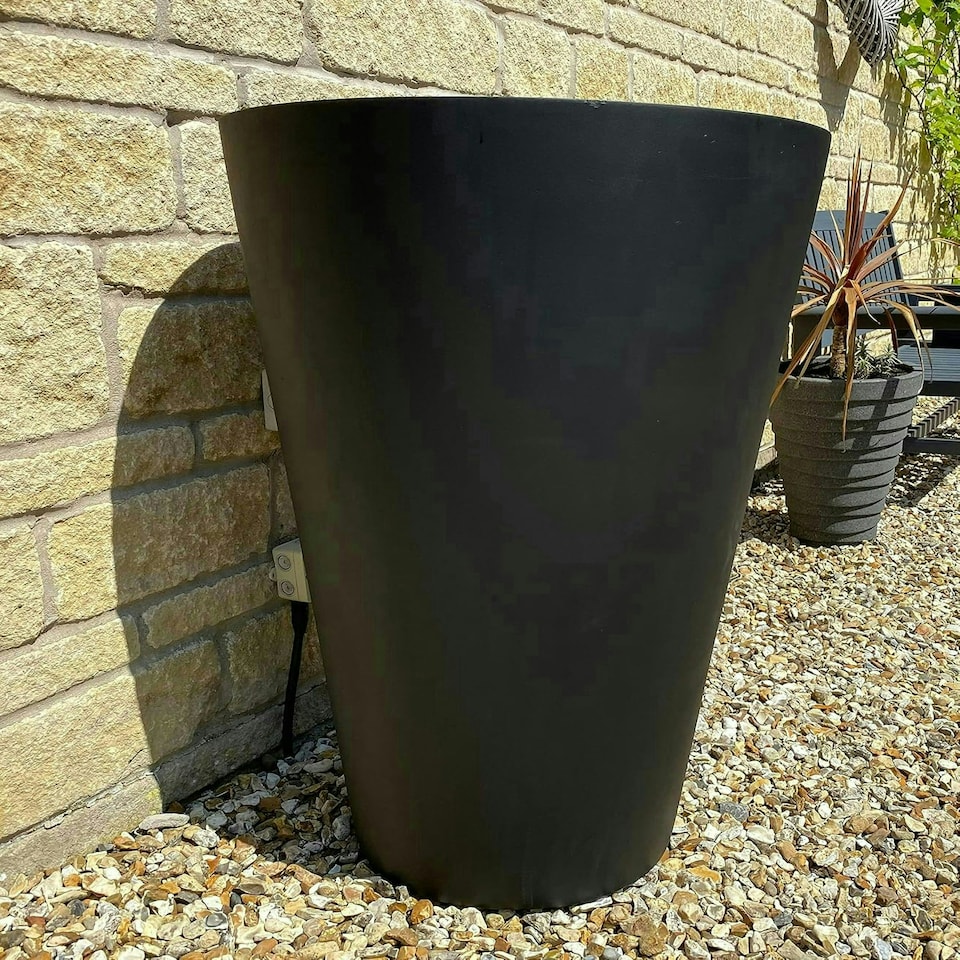 image 1 of Primrose Polystone Calgary Black Tall Indoor Outdoor Garden Planter 69cm