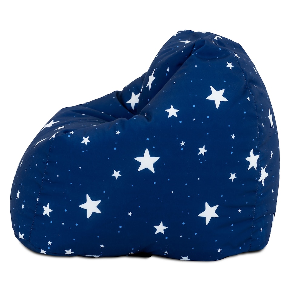 image 1 of Kids Starry Skies Bean Bag Chair Navy Blue Childrens Bean Bags | Blue | Navy Blue | 1