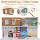 image 4 of COSTWAY Kids Desk and Chair Set Wooden Study Desk with 2 Cabinets