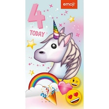 Emoji 4 Today Unicorn Birthday Card - Multicoloured - One Size