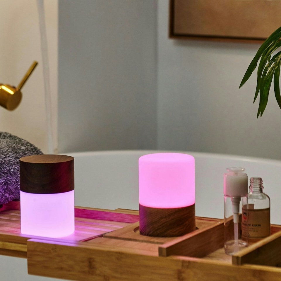 image 1 of Gingko Natural Wood Large Lemelia RGB Colour Changing Desk Lamp N/A | Ash Wood