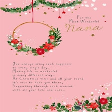 Wreath Design Nana Christmas Card