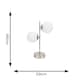 image 2 of ValueLights Jas Opal White Frosted Glass Globe Shades 2 Way Silver Chrome Table Lamp