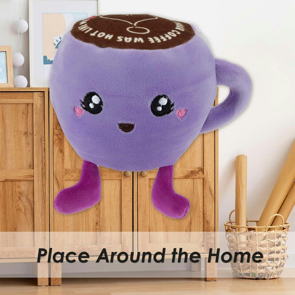 image 1 of Cappuccino Soft Toy Cute Plushie Huggable Cuddly Stuffed Toy 13cm Lilac