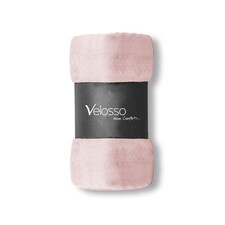 Velosso Mink Flannel Throw - 150cm x 200cm Pink | Blush Pink
