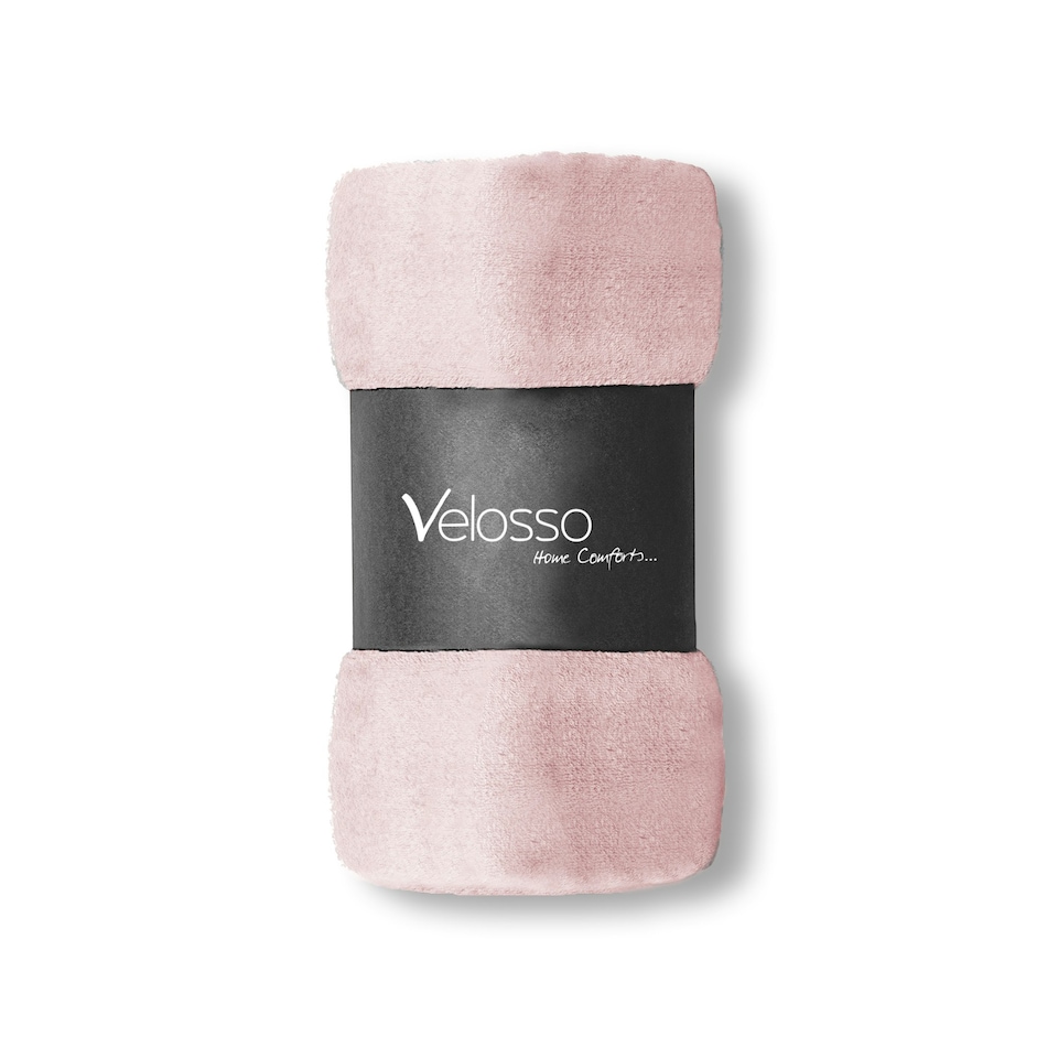 image 1 of Velosso Mink Flannel Throw - 150cm x 200cm Pink | Blush Pink