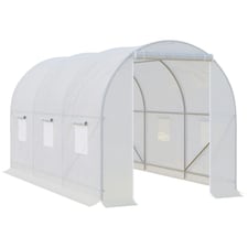 Outsunny Large Walk-in Greenhouse Poly Tunnel Galvanised Garden Plants Grow Tent