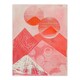 image 3 of Coral Pink Mountain Range Abstract Geometric Black Framed Wall Art Print A4