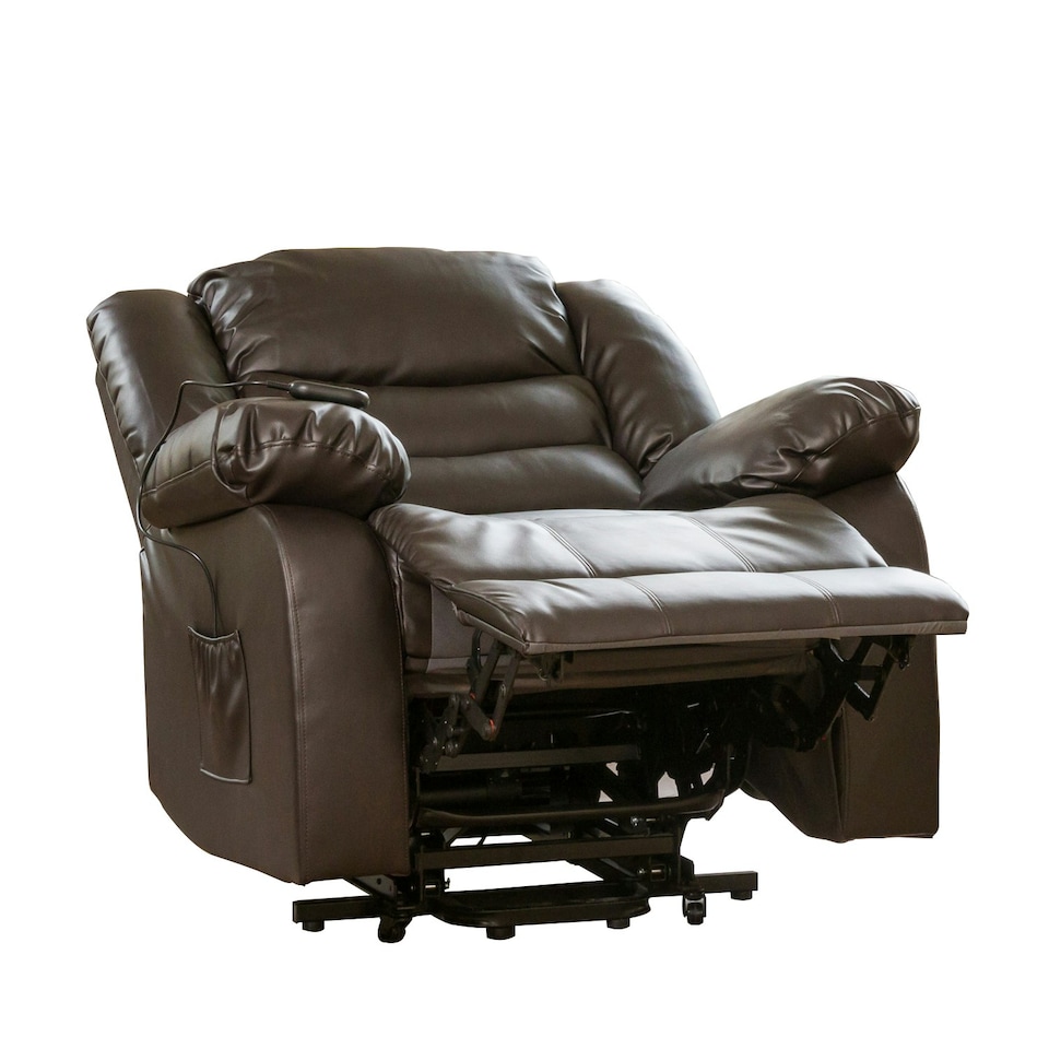 image 1 of Brooklyn Electric Riser Recliner with Massage and Heat - Brown