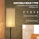 image 9 of HOMCOM Standing Floor Lamp with Linen Shade for Living Room, Bedroom, Black