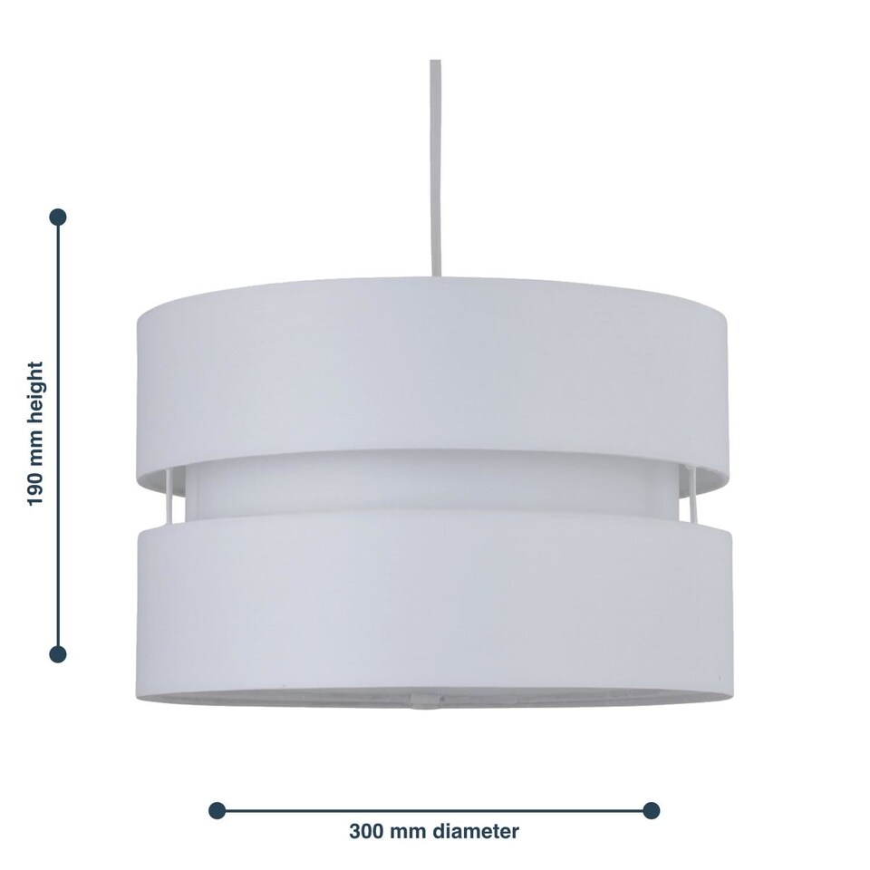 image 1 of Pair of White Layered Easy Fit Light Shades | White | Large | 2
