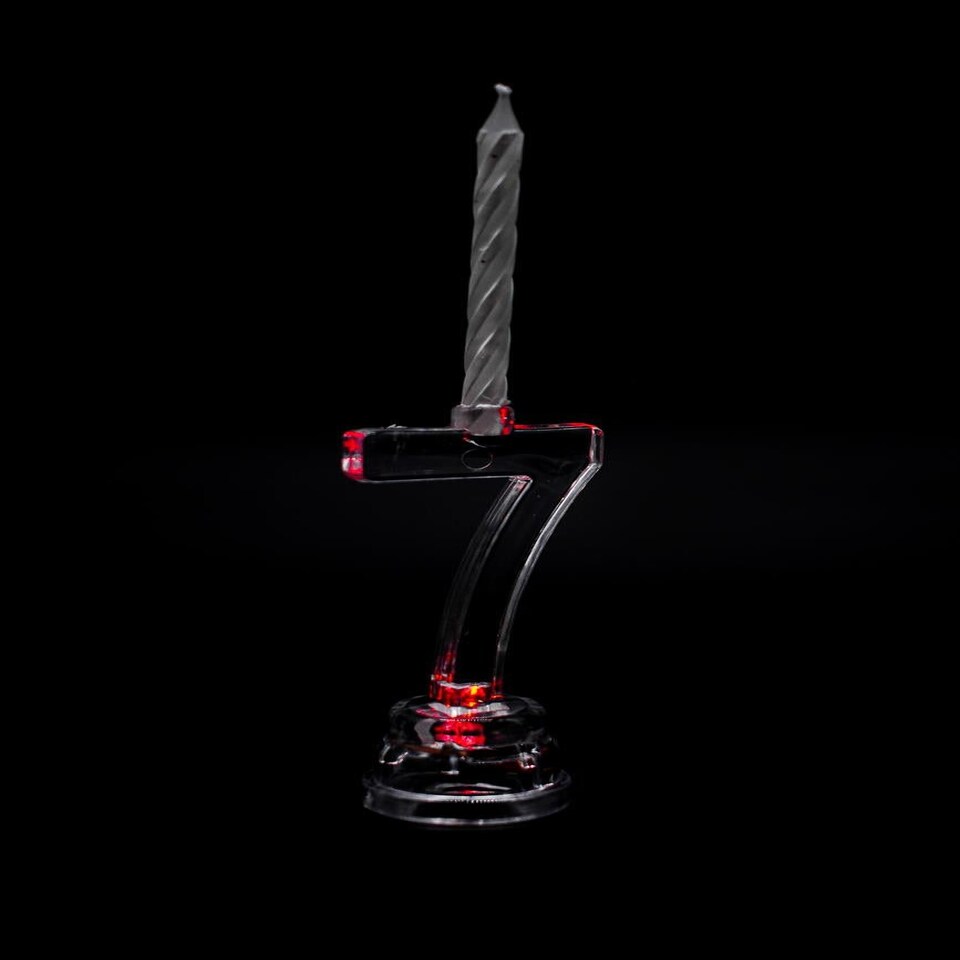 image 1 of Number 7 Flashing Colour Changing with 4 Candle Clear