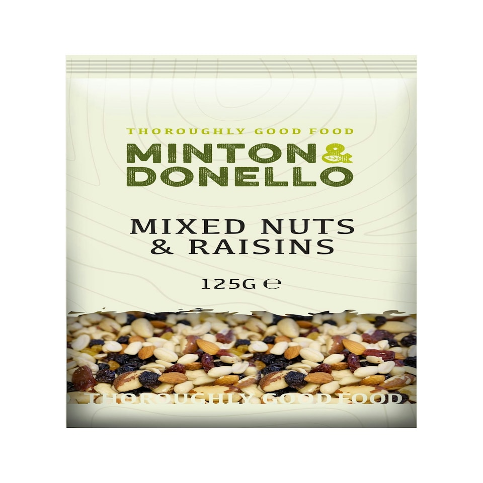 image 1 of Minton & Donello Mixed Nuts & Raisins 6 x 125g