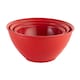 image 1 of 3 Pcs Durable Plastic Colourful Mixing Bowls Set Microwave and Dishwasher Safe | Red | Red