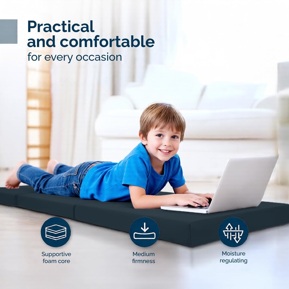 image 1 of Tri Fold Fold Out Z Bed Futon Sofa Chair Mattress