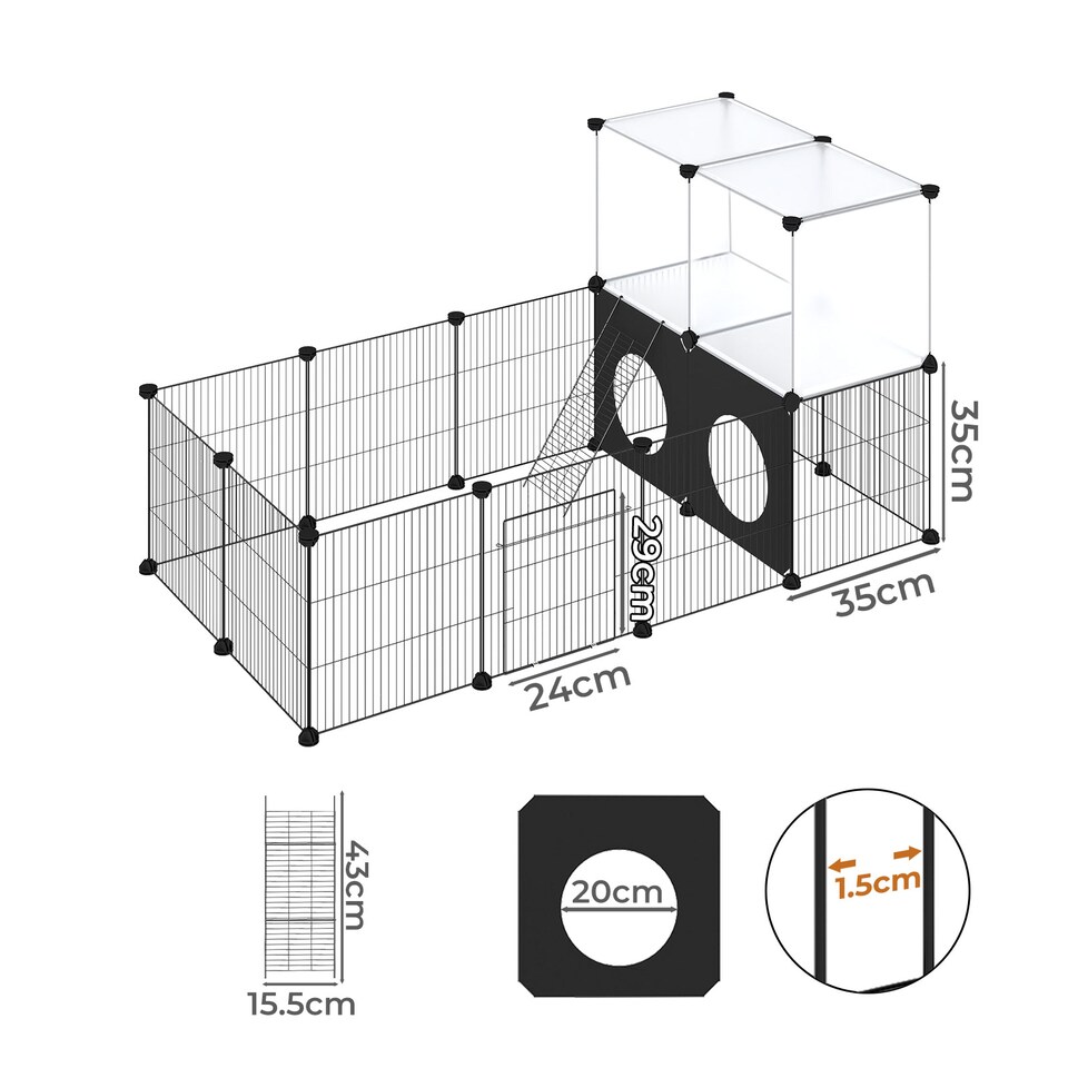 image 1 of Skylos Pet Pen 24 Panel Puppy Rabbit Kitten Playpen Indoor Enclosure Run Cage