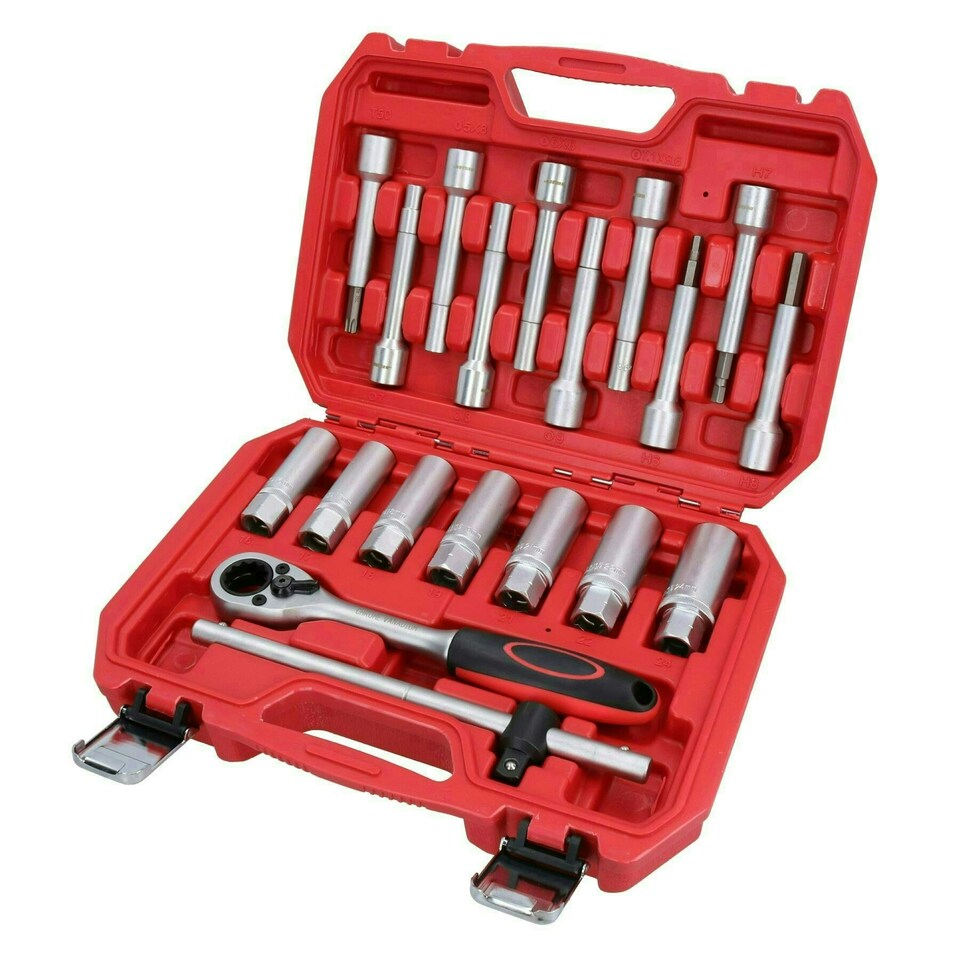 image 1 of Shock Absorber Suspension Strut Nuts Remover + Installer 18pc Kit 1/2" Drive