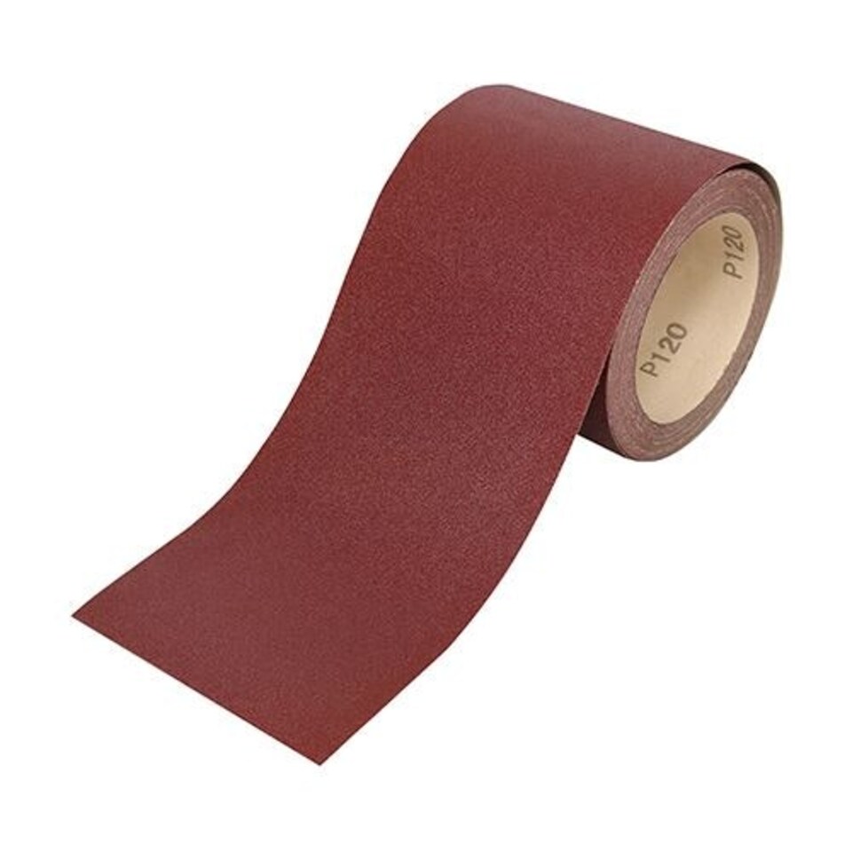 image 1 of Timco - Sandpaper Roll - 80 Grit - Red (Size 115mm x 10m - 1 Each)