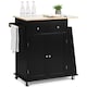 image 4 of COSTWAY Kitchen Island Rolling Storage Cabinet Trolley Cart