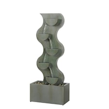 Primrose Monsanto 5 Tiered Cascading Zinc Water Feature Grey 122cm