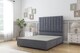 image 1 of Sloomy Kansas Steel Plush Divan Bed Base No Drawers With 54 Inch Floor Standing Headboard | Grey | Steel | Small Double | 1