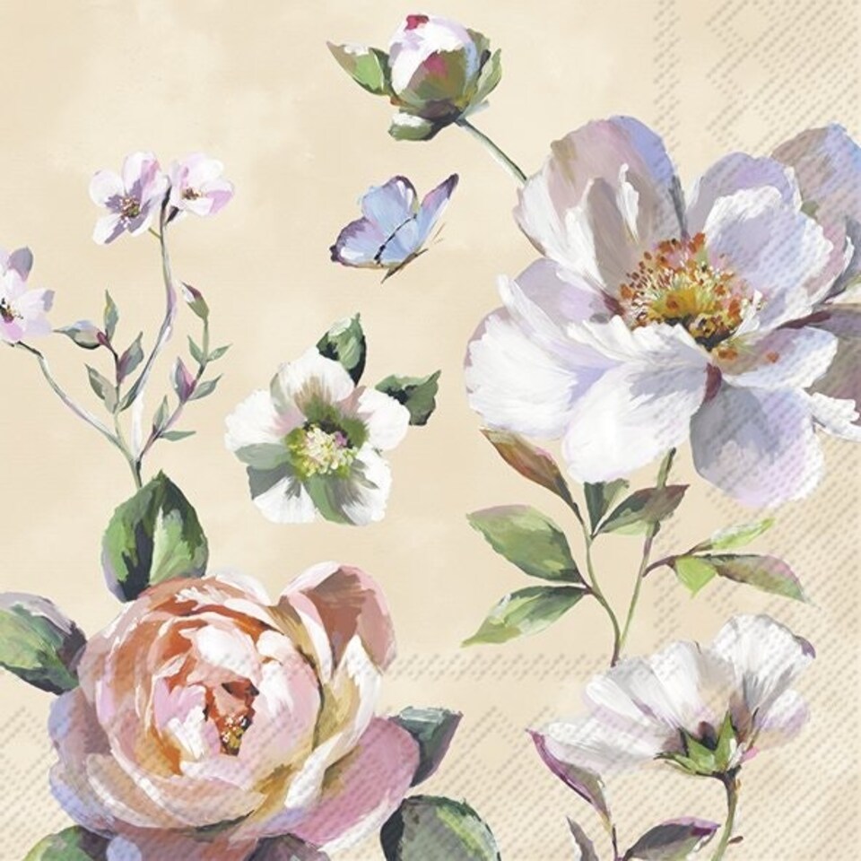 IHR Jonna Cream Cocktail Napkin 25cm 3ply 20 Pack