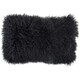 image 1 of SNUGRUGS Mongolian Sheepskin Cushion - Rectangular - 30cm x 50cm Black | 30cmx50cm