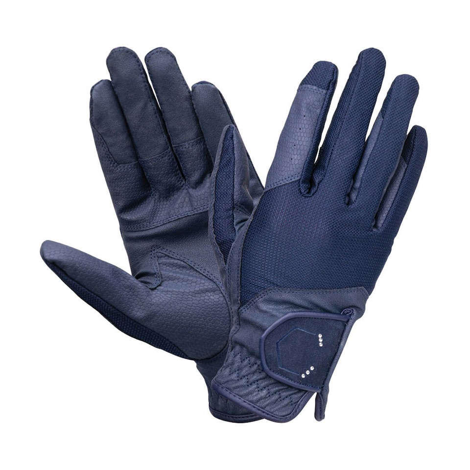 Coldstream Unisex Adult Blakelaw Diamante Riding Gloves - Navy/Silver - XS | Blue | XS