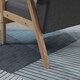 image 9 of HOMCOM Accent Chair with Wood Frame Wide Seat Linen Armchair Grey