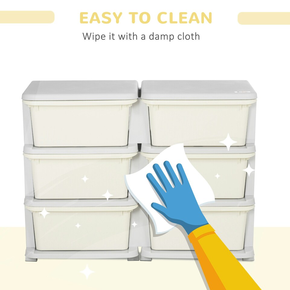 image 1 of HOMCOM Kids Storage Units with Drawers Chest Dresser Tower 
