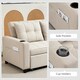 image 6 of HOMCOM 2 Seater Pull Out Sofa Bed with Pockets for Living Room Beige
