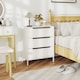 image 8 of HOMCOM Chest of Drawers, 3 Fabric Drawer Dresser, Aluminium Handles, White | White | White
