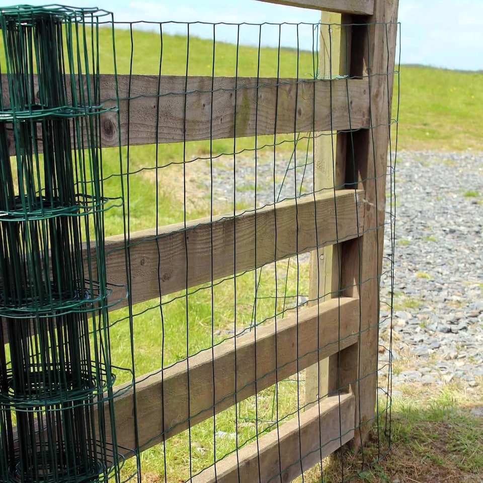 image 1 of Actiaspet PVC Coated Steel Wire Mesh Fencing 120cm x 25m Garden Galvanised Fence Green