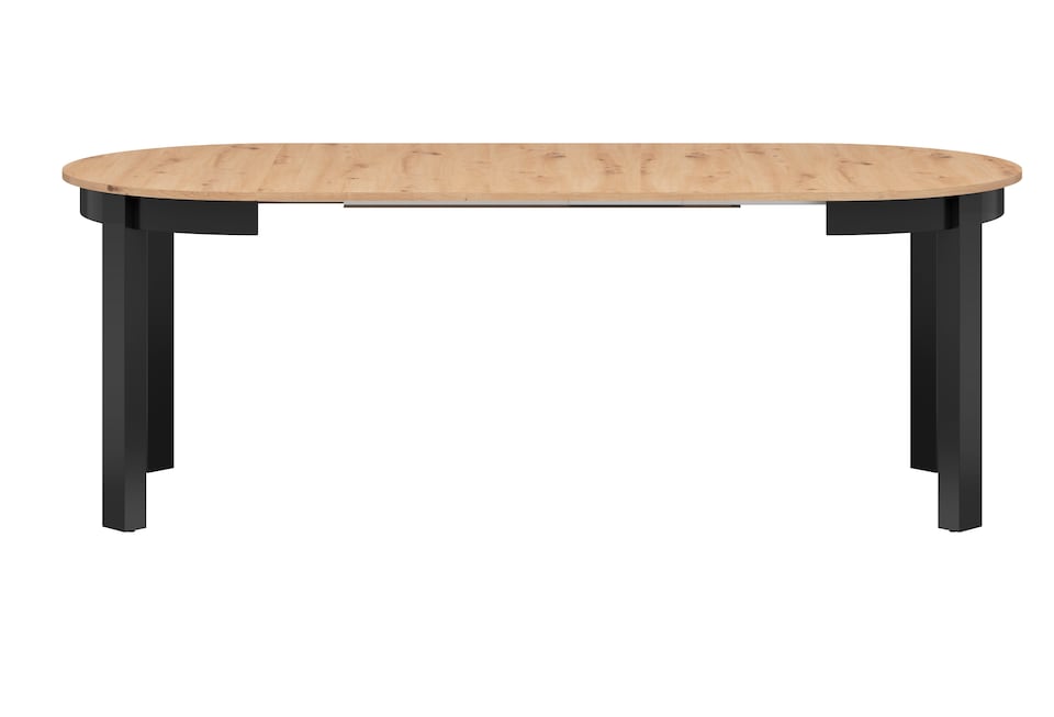 image 1 of Indus Dining Table Extendable Oval Top 4 to 12 Seater - Oak 2400x760mm