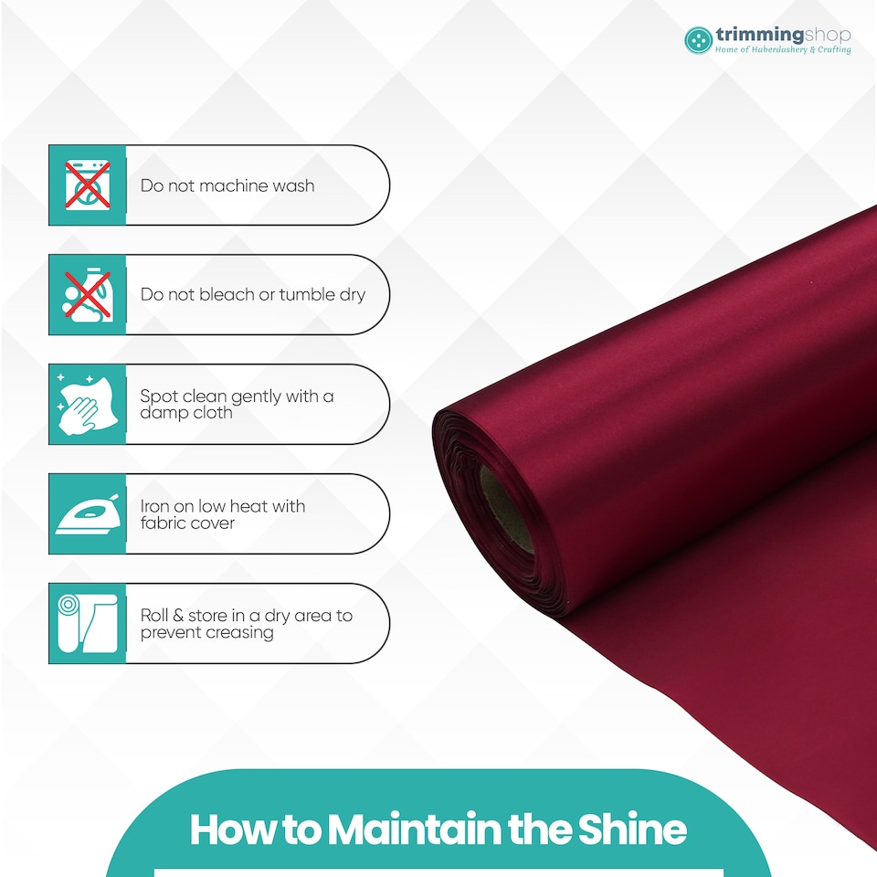 image 1 of Satin Fabric Roll, Silky & Shiny, Soft Polyester Roll - 29cm x 20m