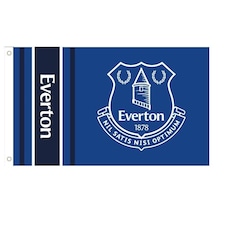 Everton FC Wordmark Crest Flag - Royal Blue/White - One Size