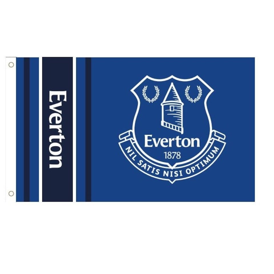 Everton FC Wordmark Crest Flag - Royal Blue/White - One Size