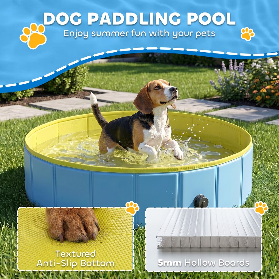 image 1 of PawHut Dog Pool Dog Bath Tub Dog Paddling Pool, 100 x 30 cm