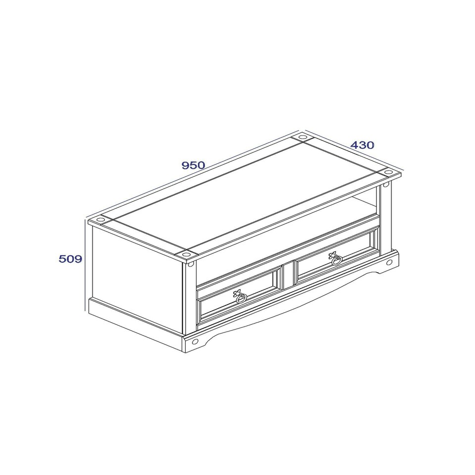 image 1 of Core Products Corona, Flat Screen TV Unit H51cm x W95cm x D43cm Brown