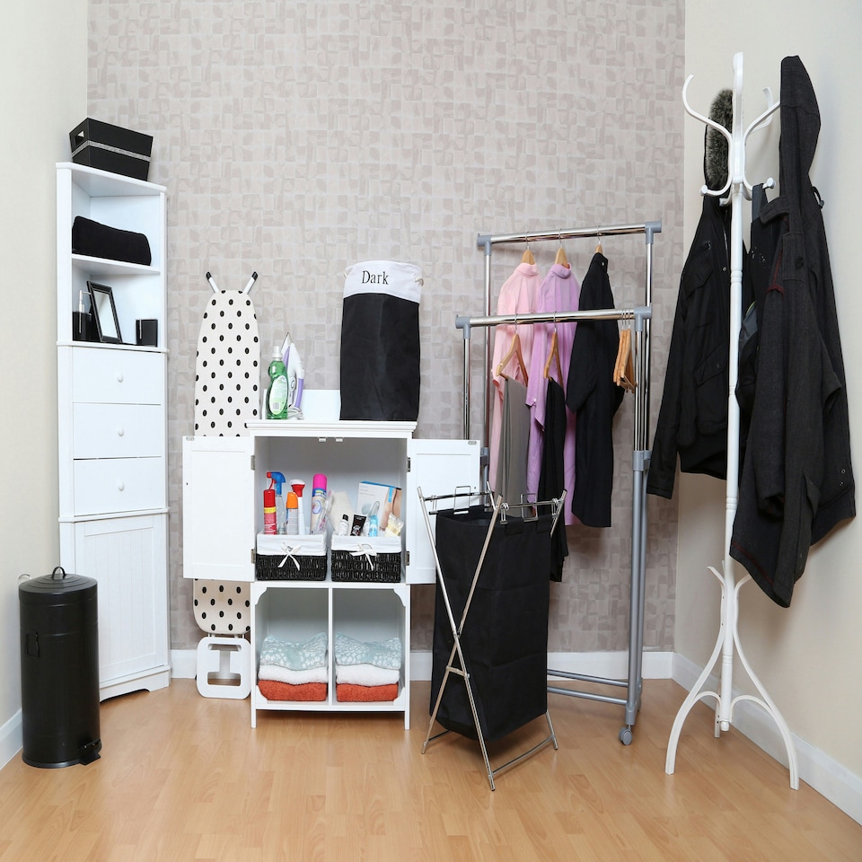 image 1 of Kennedy 184cm White Finish Floor Standing Coat Stand | White | One Size