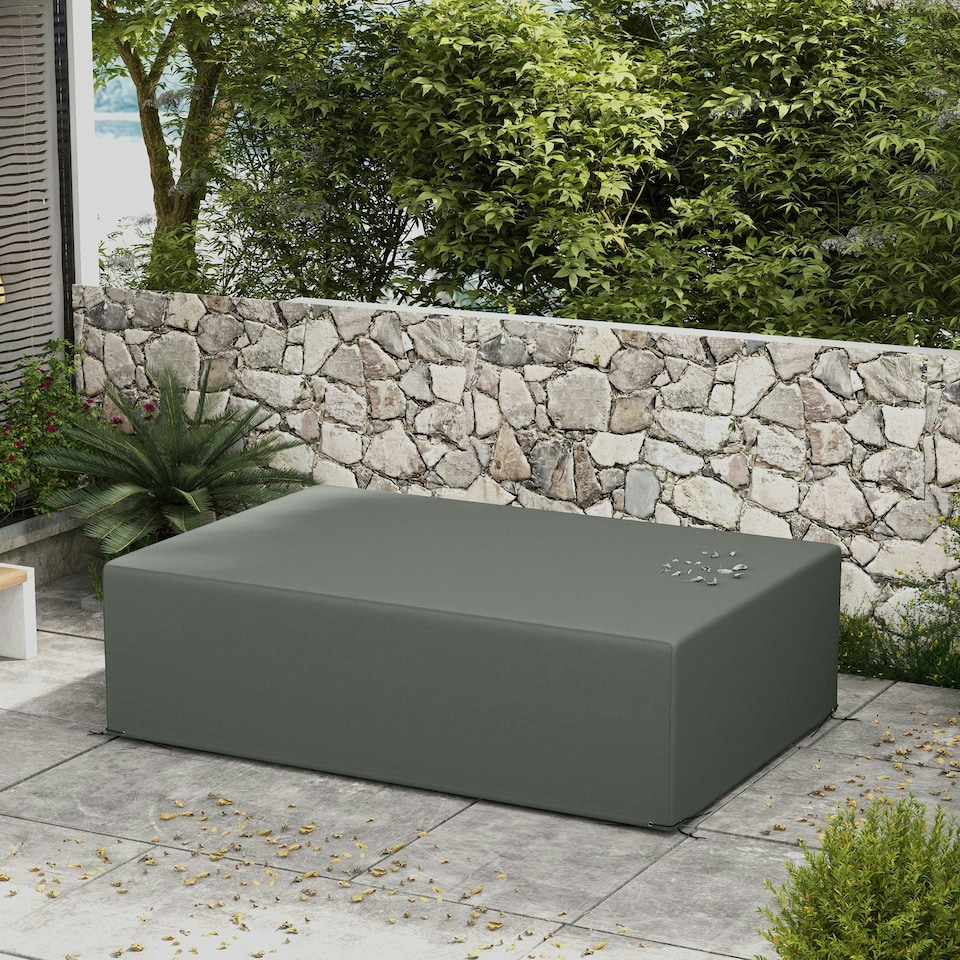 image 1 of Outsunny UV Rain Protective Cover or Garden Wicker Rattan Dark Grey Grey | Dark Grey