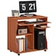 image 1 of HOMCOM Computer Table Study Desk with Sliding Keyboard Tray, Cherry Wood