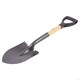 image 1 of Green Blade Round Head Steel Micro Shovel with Wooden Handle