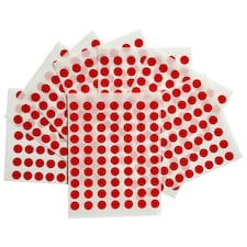 Pack of 560 Red 8mm Round Labels - Stickers